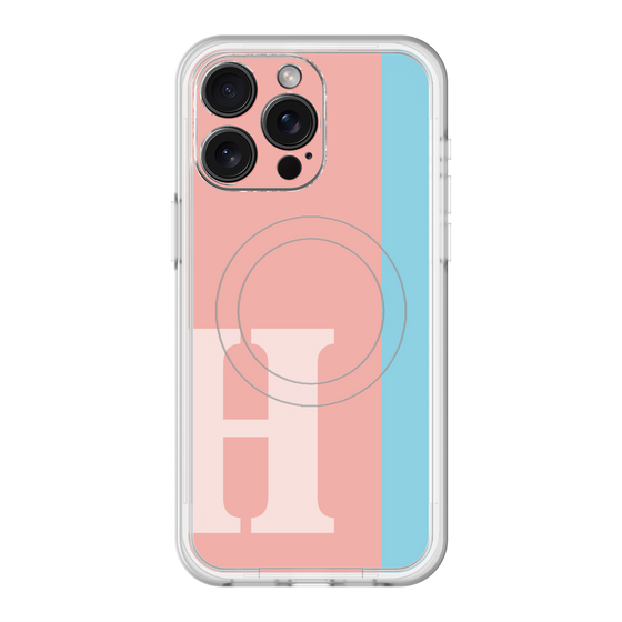 スリムプロテクションプレミアムケース with MagSafe［ オリジナル - initial color line - H pink ］