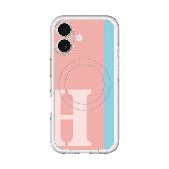 スリムプロテクションプレミアムケース with MagSafe［ オリジナル - initial color line - H pink ］