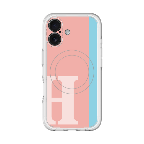 スリムプロテクションプレミアムケース with MagSafe［ オリジナル - initial color line - H pink ］