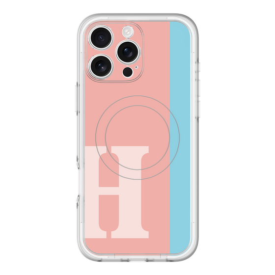 スリムプロテクションプレミアムケース with MagSafe［ オリジナル - initial color line - H pink ］