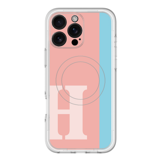 スリムプロテクションプレミアムケース with MagSafe［ オリジナル - initial color line - H pink ］