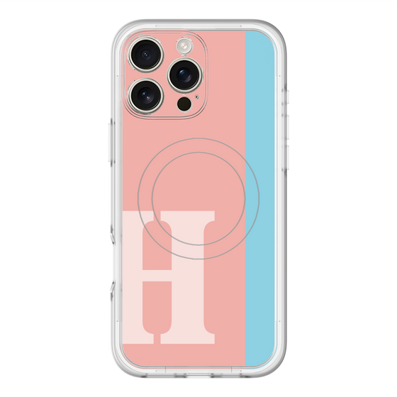 スリムプロテクションプレミアムケース with MagSafe［ オリジナル - initial color line - H pink ］