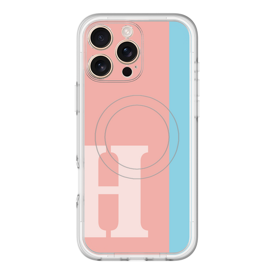 スリムプロテクションプレミアムケース with MagSafe［ オリジナル - initial color line - H pink ］