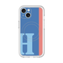 スリムプロテクションプレミアムケース with MagSafe［ オリジナル - initial color line - H blue ］
