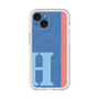 スリムプロテクションプレミアムケース with MagSafe［ オリジナル - initial color line - H blue ］