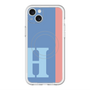 スリムプロテクションプレミアムケース with MagSafe［ オリジナル - initial color line - H blue ］