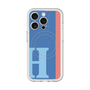 スリムプロテクションプレミアムケース with MagSafe［ オリジナル - initial color line - H blue ］