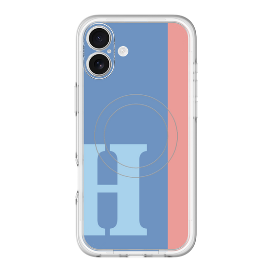 スリムプロテクションプレミアムケース with MagSafe［ オリジナル - initial color line - H blue ］