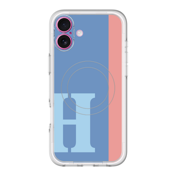 スリムプロテクションプレミアムケース with MagSafe［ オリジナル - initial color line - H blue ］