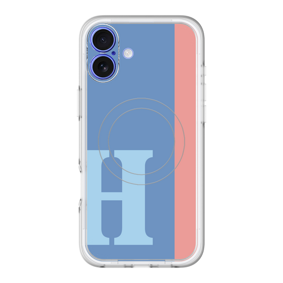 スリムプロテクションプレミアムケース with MagSafe［ オリジナル - initial color line - H blue ］