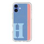 スリムプロテクションプレミアムケース with MagSafe［ オリジナル - initial color line - H blue ］
