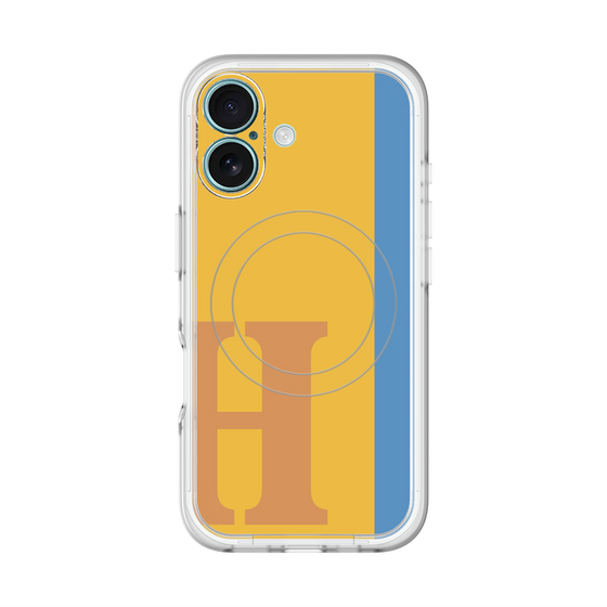 スリムプロテクションプレミアムケース with MagSafe［ オリジナル - initial color line - H orange ］