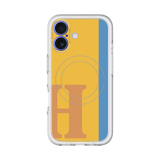 スリムプロテクションプレミアムケース with MagSafe［ オリジナル - initial color line - H orange ］