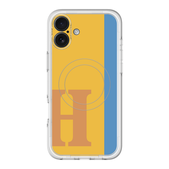 スリムプロテクションプレミアムケース with MagSafe［ オリジナル - initial color line - H orange ］