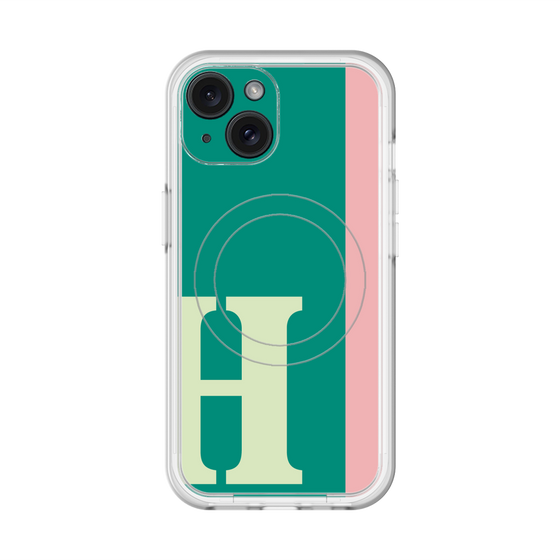 スリムプロテクションプレミアムケース with MagSafe［ オリジナル - initial color line - H green ］