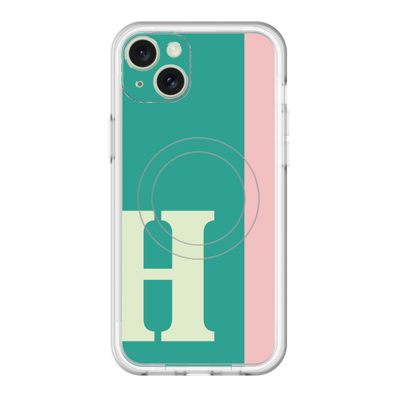 スリムプロテクションプレミアムケース with MagSafe［ オリジナル - initial color line - H green ］