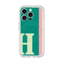 スリムプロテクションプレミアムケース with MagSafe［ オリジナル - initial color line - H green ］