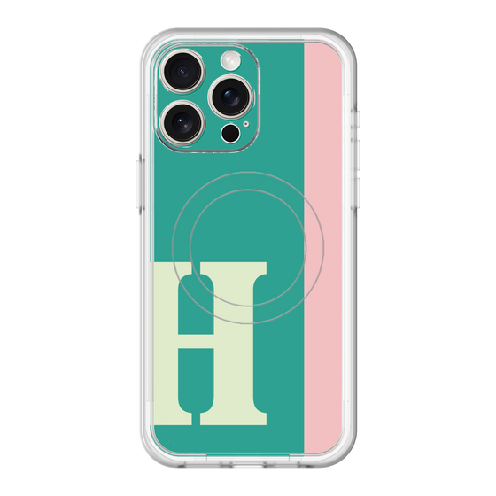 スリムプロテクションプレミアムケース with MagSafe［ オリジナル - initial color line - H green ］