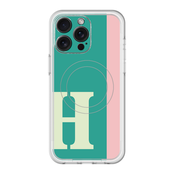 スリムプロテクションプレミアムケース with MagSafe［ オリジナル - initial color line - H green ］