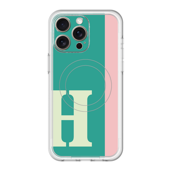 スリムプロテクションプレミアムケース with MagSafe［ オリジナル - initial color line - H green ］
