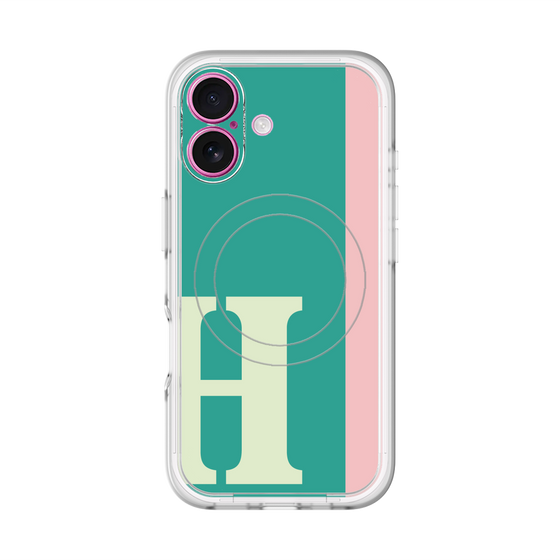 スリムプロテクションプレミアムケース with MagSafe［ オリジナル - initial color line - H green ］