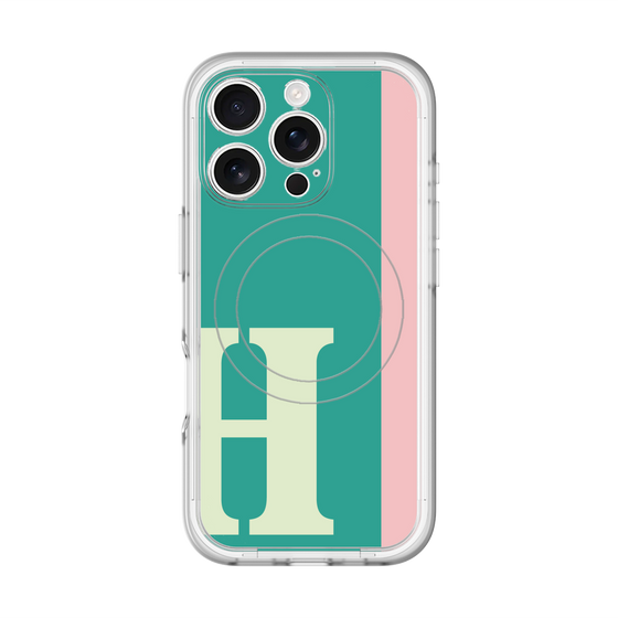 スリムプロテクションプレミアムケース with MagSafe［ オリジナル - initial color line - H green ］