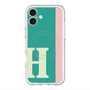スリムプロテクションプレミアムケース with MagSafe［ オリジナル - initial color line - H green ］