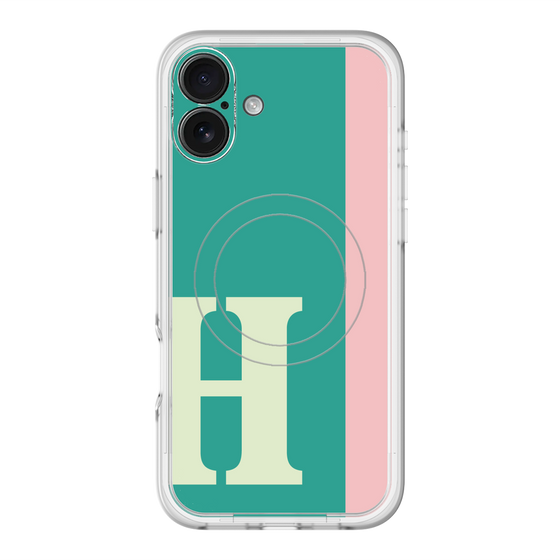 スリムプロテクションプレミアムケース with MagSafe［ オリジナル - initial color line - H green ］
