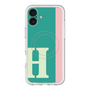 スリムプロテクションプレミアムケース with MagSafe［ オリジナル - initial color line - H green ］