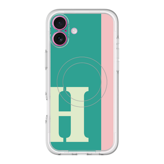 スリムプロテクションプレミアムケース with MagSafe［ オリジナル - initial color line - H green ］