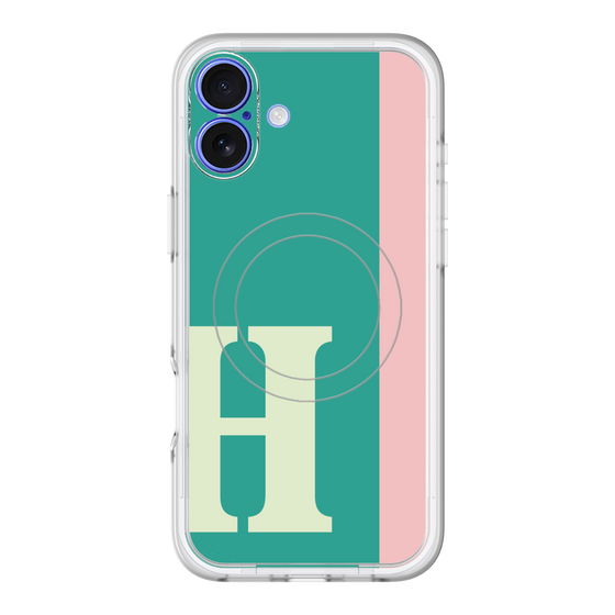 スリムプロテクションプレミアムケース with MagSafe［ オリジナル - initial color line - H green ］