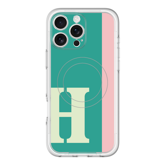 スリムプロテクションプレミアムケース with MagSafe［ オリジナル - initial color line - H green ］