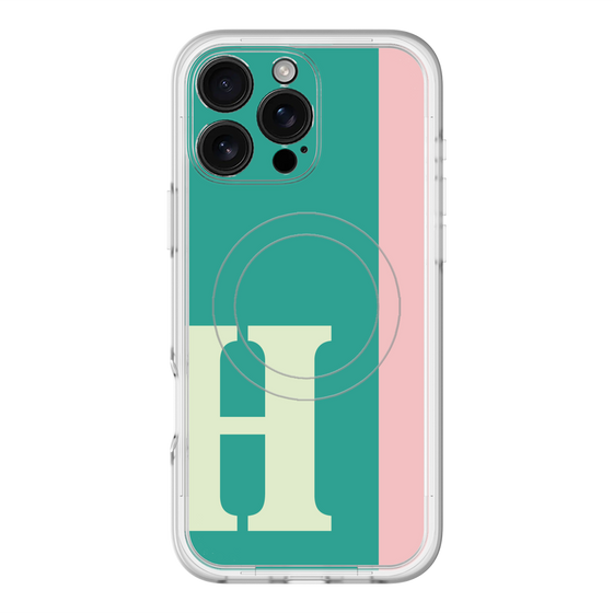 スリムプロテクションプレミアムケース with MagSafe［ オリジナル - initial color line - H green ］