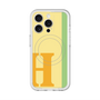 スリムプロテクションプレミアムケース with MagSafe［ オリジナル - initial color line - H yellow ］