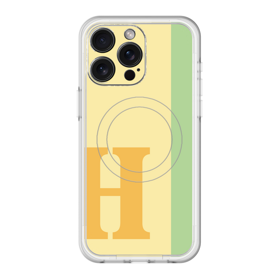 スリムプロテクションプレミアムケース with MagSafe［ オリジナル - initial color line - H yellow ］