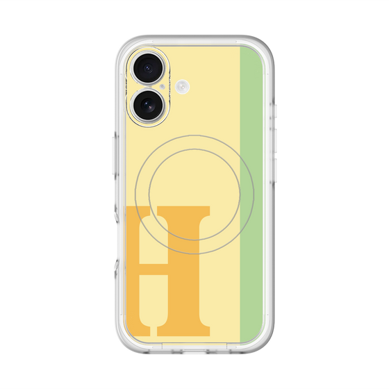 スリムプロテクションプレミアムケース with MagSafe［ オリジナル - initial color line - H yellow ］