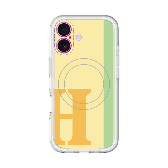 スリムプロテクションプレミアムケース with MagSafe［ オリジナル - initial color line - H yellow ］