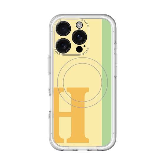 スリムプロテクションプレミアムケース with MagSafe［ オリジナル - initial color line - H yellow ］