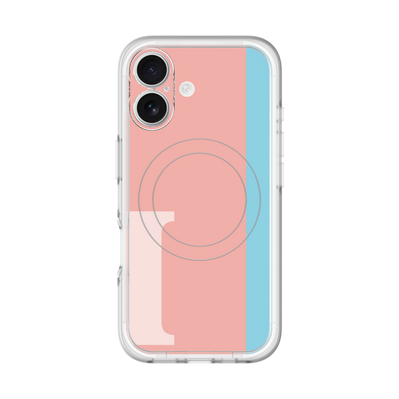 スリムプロテクションプレミアムケース with MagSafe［ オリジナル - initial color line - I pink ］