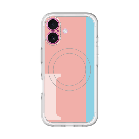 スリムプロテクションプレミアムケース with MagSafe［ オリジナル - initial color line - I pink ］