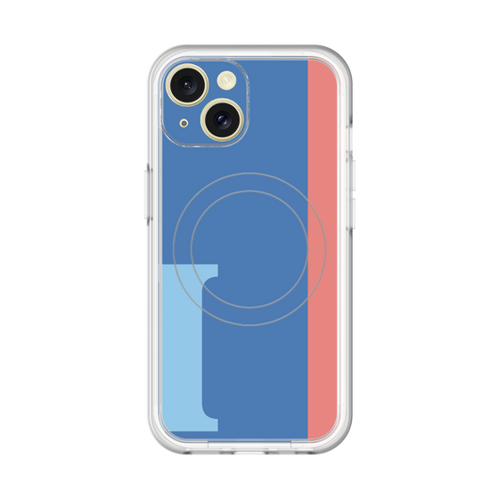 スリムプロテクションプレミアムケース with MagSafe［ オリジナル - initial color line - I blue ］