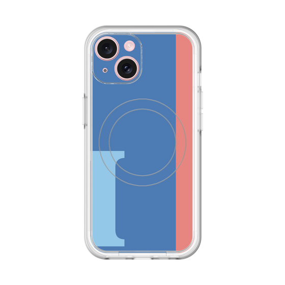 スリムプロテクションプレミアムケース with MagSafe［ オリジナル - initial color line - I blue ］