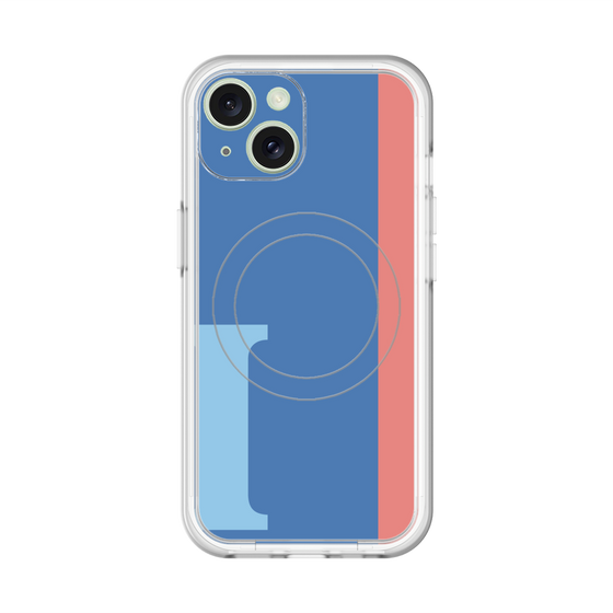 スリムプロテクションプレミアムケース with MagSafe［ オリジナル - initial color line - I blue ］