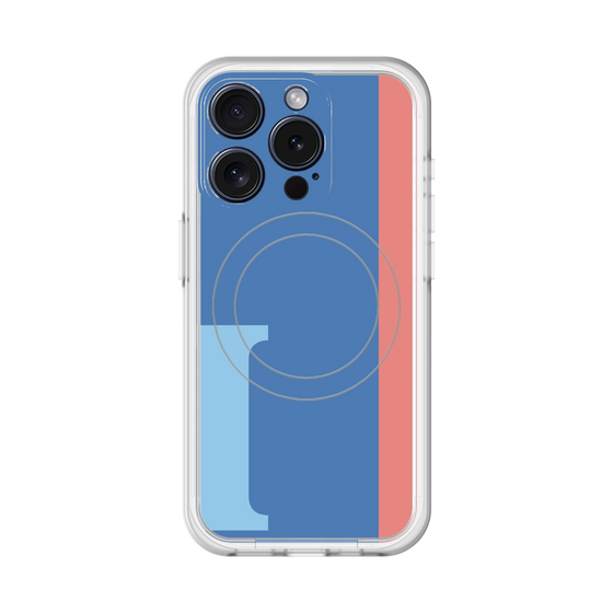スリムプロテクションプレミアムケース with MagSafe［ オリジナル - initial color line - I blue ］