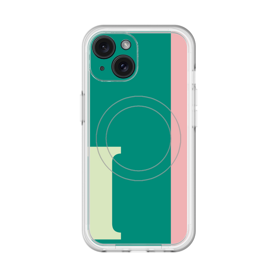 スリムプロテクションプレミアムケース with MagSafe［ オリジナル - initial color line - I green ］