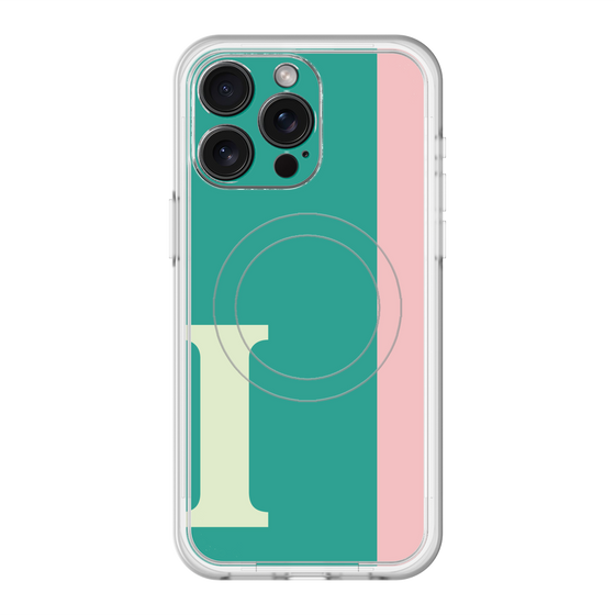 スリムプロテクションプレミアムケース with MagSafe［ オリジナル - initial color line - I green ］