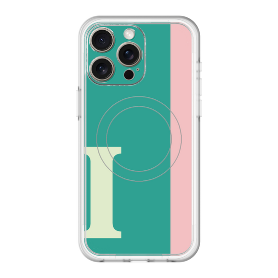 スリムプロテクションプレミアムケース with MagSafe［ オリジナル - initial color line - I green ］