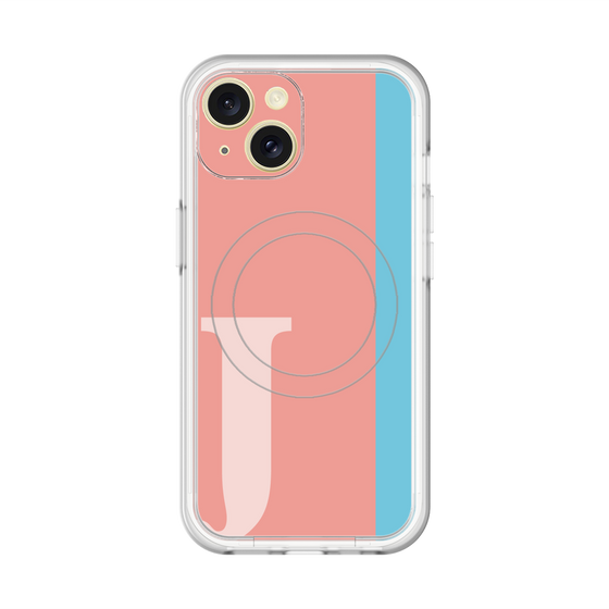 スリムプロテクションプレミアムケース with MagSafe［ オリジナル - initial color line - J pink ］