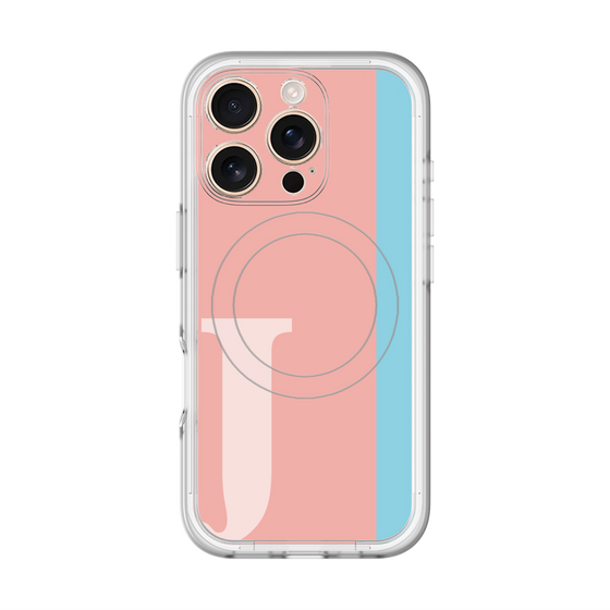 スリムプロテクションプレミアムケース with MagSafe［ オリジナル - initial color line - J pink ］
