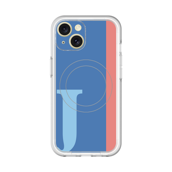 スリムプロテクションプレミアムケース with MagSafe［ オリジナル - initial color line - J blue ］